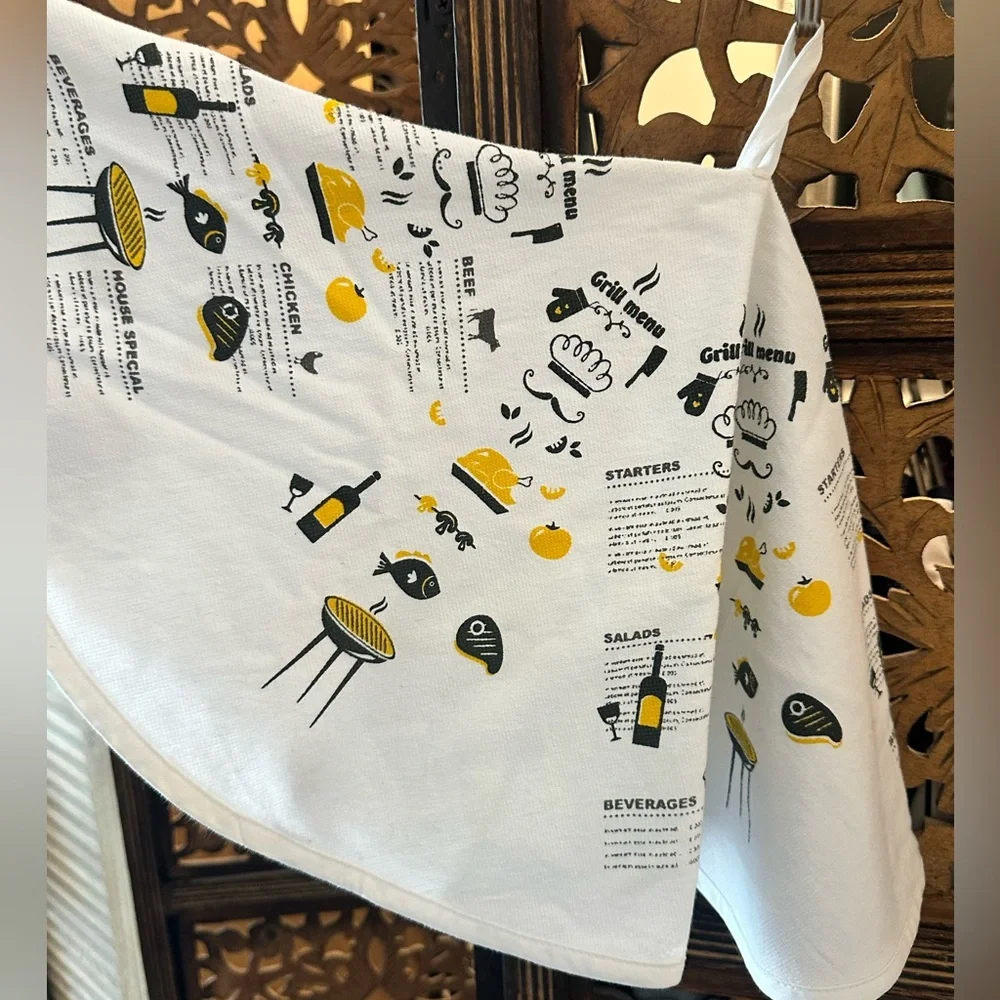 MaxxSoft Home Fine Turkish Linen 100% Cotton Hanging Round Grill / Kitchen Towel